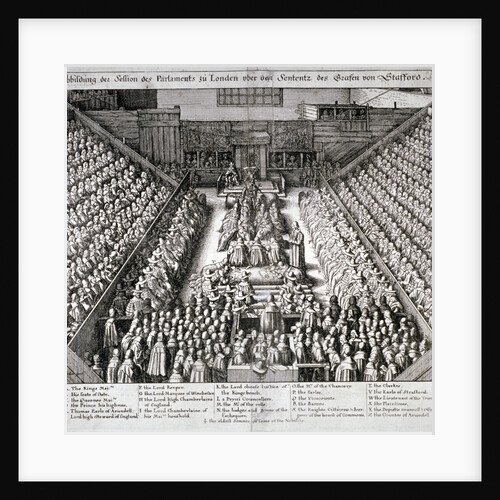 The Trial of Thomas Wentworth, Earl of Strafford, Westminster Hall, London by Wenceslaus Hollar