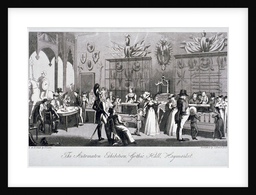 Interior view of the Automaton Exhibition in the Gothic Hall, Haymarket, London by Theodore Lane