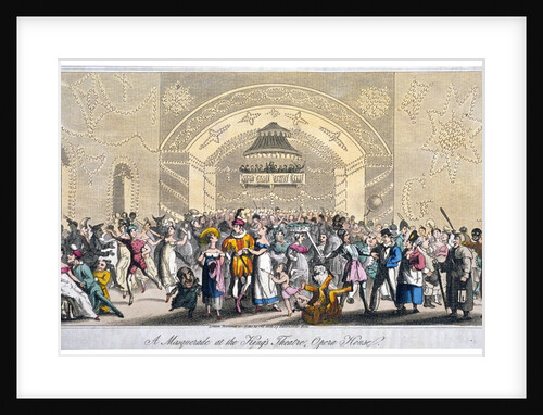 Interior view of a masquerade at the King's Theatre, Haymarket, London by Anonymous