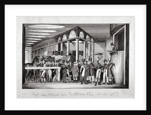 Interior view of a horse sale yard, possibly Tattersall's, Hyde Park Corner, London by Anonymous