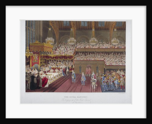 Coronation banquet of King George IV, Westminster Hall, London by Robert Havell