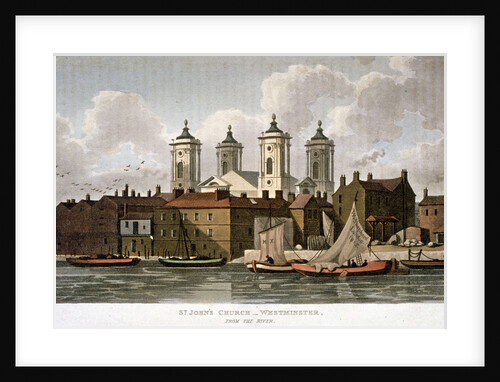 Church of St John the Evangelist from the River Thames, Westminster, London by Anonymous