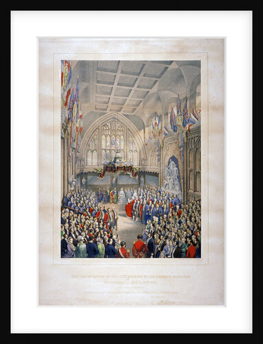 Visit of Napoleon III and the Empress Eugenie of France, Guildhall, City of London by T Turner