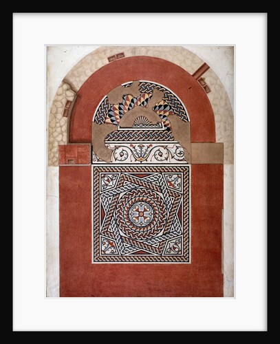 Roman mosaic pavement dating from 300 AD, found in Bucklersbury, City of London by HR Payne