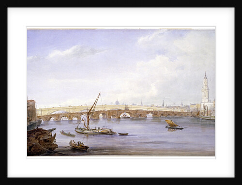 Old and new London Bridges, London by George Scharf