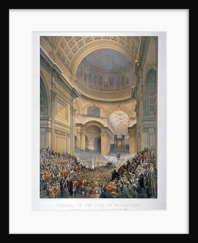 Interior of St Paul's Cathedral during the funeral of the Duke of Wellington, London, 1852 (1853) by William Simpson