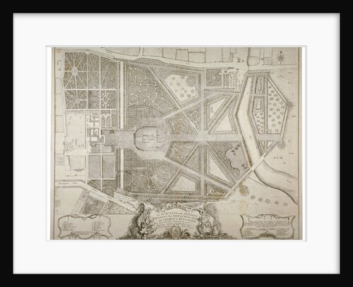 Plan of Kensington Palace and gardens, London by John Rocque