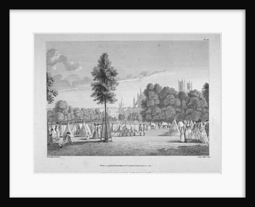 Army encampment in St James's Park, Westminster, London by James Fittler