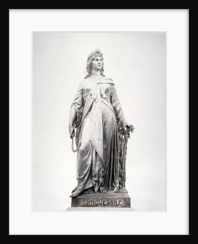 Bronze statue of Agriculture, located on the south parapet of Holborn Viaduct, London by Henry Dixon