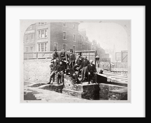 Group portrait of the Holborn Valley Improvements Committee at Holborn Viaduct, London by Henry Dixon