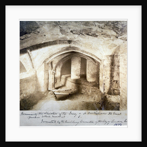 Remains of the cloisters of St Bartholomew-the-Great prior to their removal, City of London by Anonymous