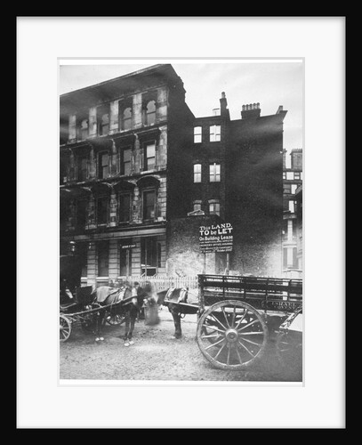 View of land to let in Arthur Street East with two horse-drawn carts in front, City of London by Henry Dixon