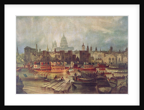 The Lord Mayor's procession by water to Westminster, London by Anonymous
