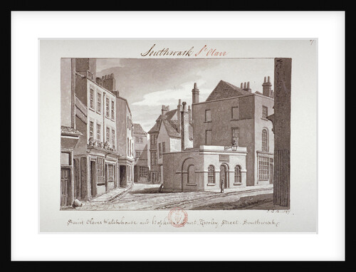 Saint Olave's Watchhouse and Hopkin's Court near Tooley Street, Southwark, London by John Chessell Buckler