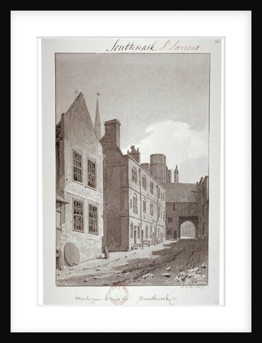 View looking towards the gateway of Montague House, Southwark, London by John Chessell Buckler
