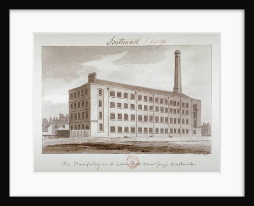 Pin manufactory near London Road, Southwark, London by John Chessell Buckler