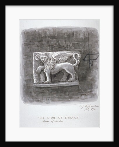 The Lion of St Mark, Tower of London by Charles James Richardson