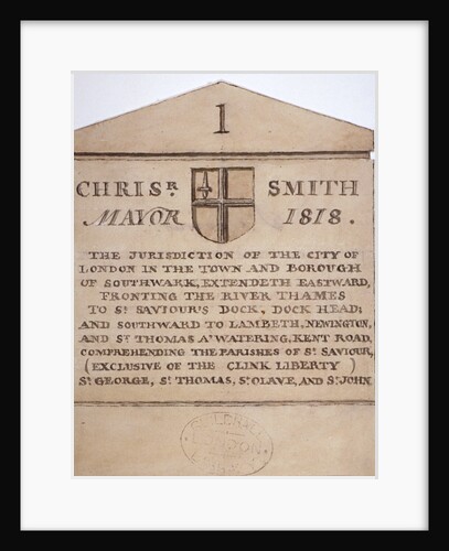 Boundary stone between the City of London and the borough of Southwark, London by Anonymous