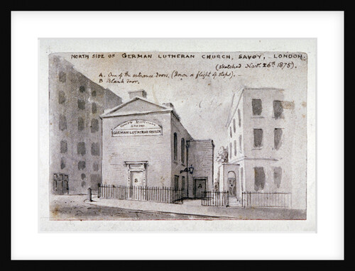 North side of the German Lutheran Church at Savoy Palace, Westminster, London by Anonymous