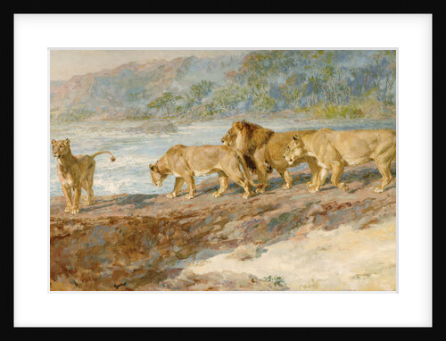 On the bank of an African river by Briton Riviere