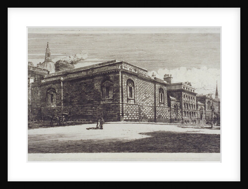 View of Newgate Prison, Old Bailey, from Newgate Street, City of London by William Monk