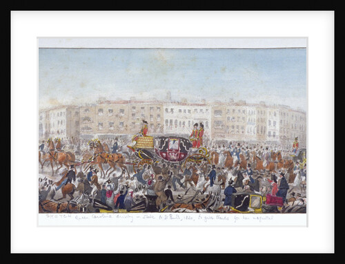 Queen Caroline travelling to St Paul's Cathedral, London, 20th November 1820 (1821) by RWU
