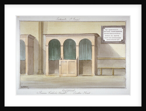 The confessional in the Roman Catholic Chapel on London Road, Southwark, London by G Yates