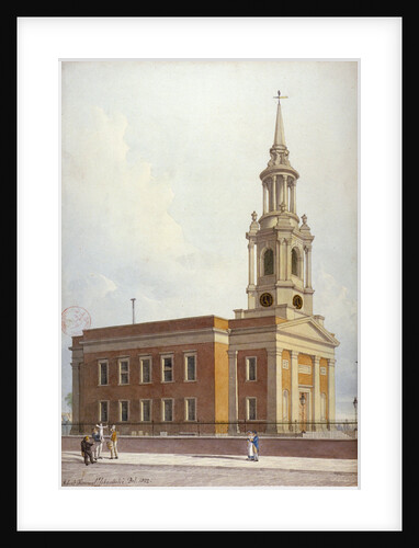 North-west view of St Paul's Church, Shadwell, London by Robert Blemmell Schnebbelie