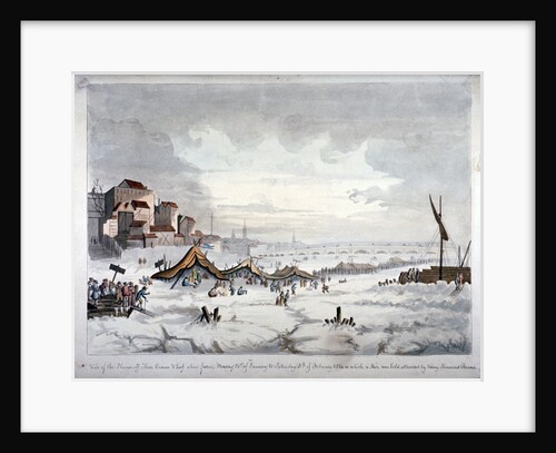 View of a frost fair on the River Thames, London by Anonymous