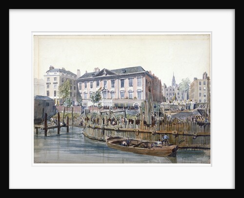 Construction of London Bridge by Edward William Cooke