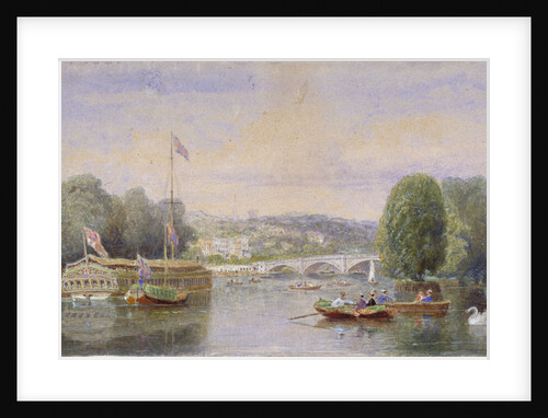 The River Thames with Richmond Bridge and Richmond Hill in the distance, London by George Henry Andrews