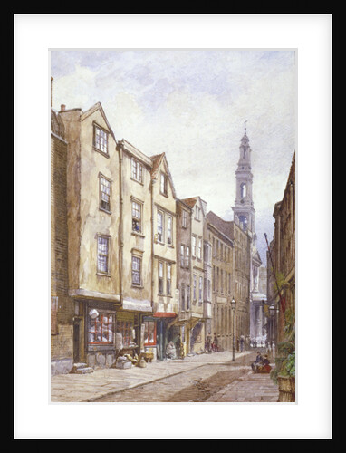 View of Drury Court, looking towards St Mary le Strand, Westminster, London by John Crowther