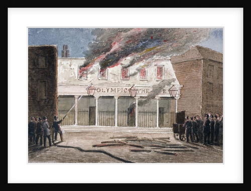 Fire at the Olympic Theatre, Wych Street, Westminster, London by J Maund