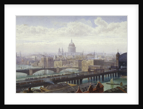 Cannon Street Railway Bridge and Southwark Bridge, London by John Crowther