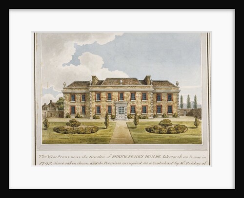 The west front of Shrewsbury House, Isleworth, Middlesex by Anonymous