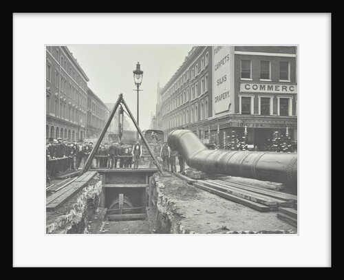 Replacing an old gas main, Commercial Street, London, 1906 by Unknown