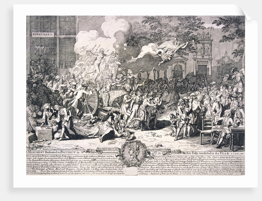 A monument dedicated to posterity in commemoration of ye incredible folly transacted in...1720 by Bernard Baron