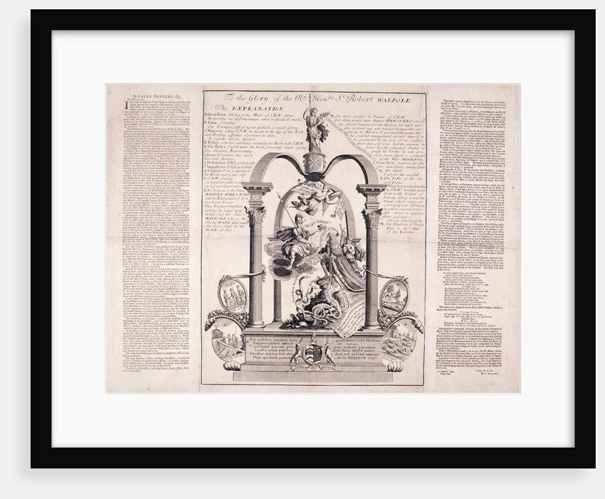 To the Glory of the Rt Honble Sr Robert Walpole by F Dumouchel