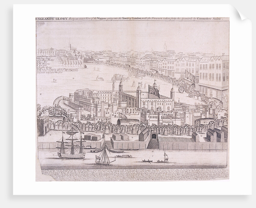 View of the Tower of London from the River Thames by Anonymous