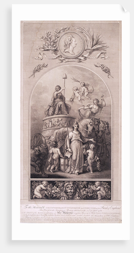 Britannia in her chariot by Peltro William Tomkins