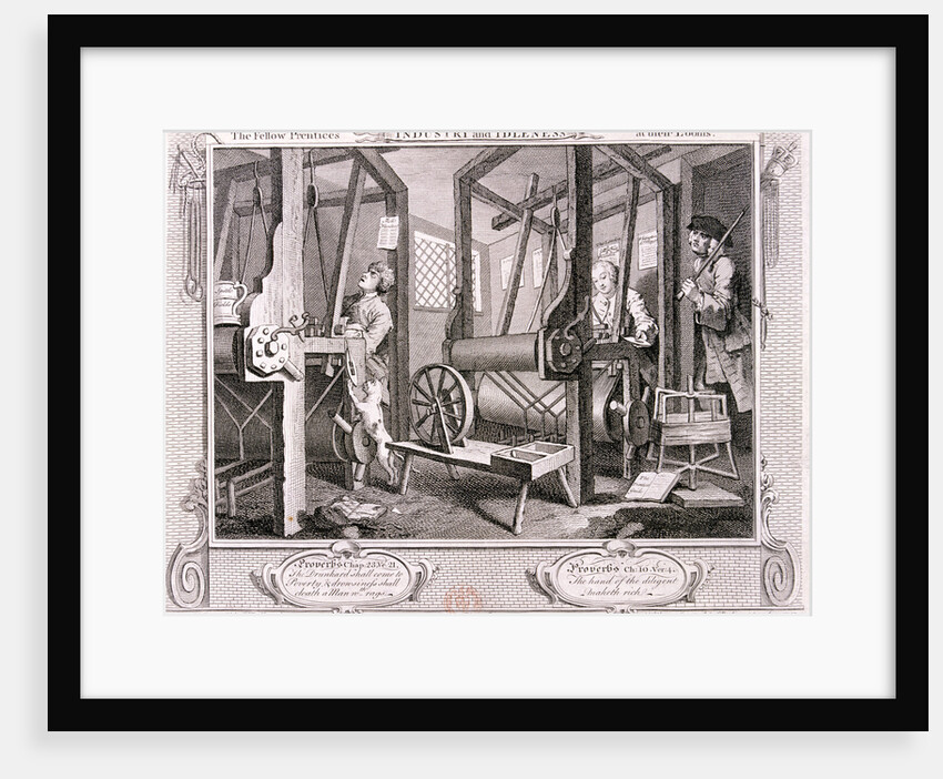 The fellow 'prentices at their looms', plate I of Industry and Idleness by William Hogarth