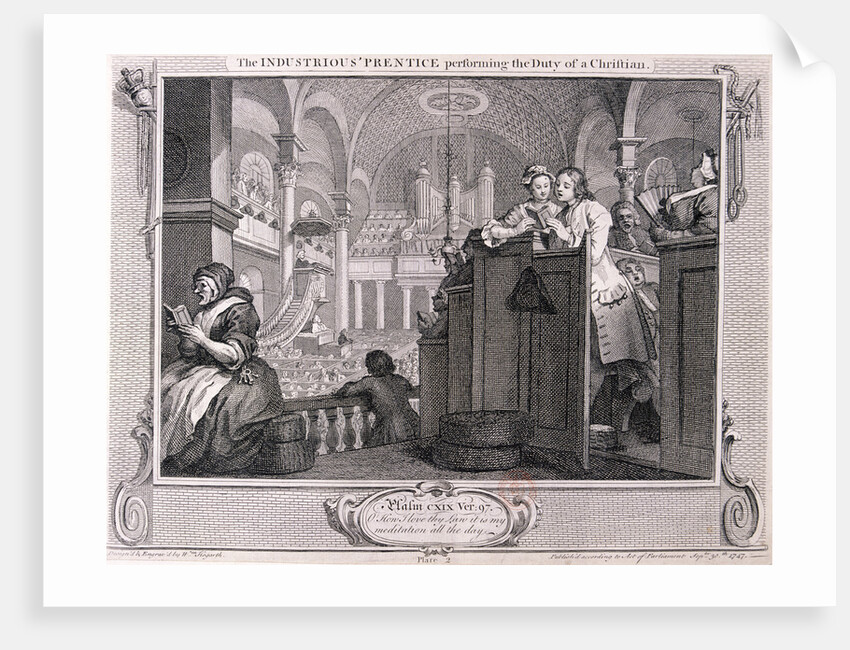 The industrious 'prentice performing the duty of a christian', from Industry and Idleness 1747 by William Hogarth