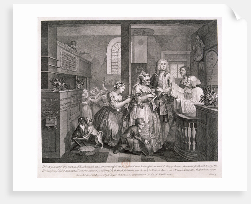 A Rake's Progress; plate V of VIII by William Hogarth
