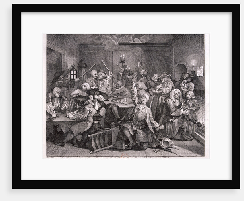 A Rake's Progress; plate VI of VIII by William Hogarth