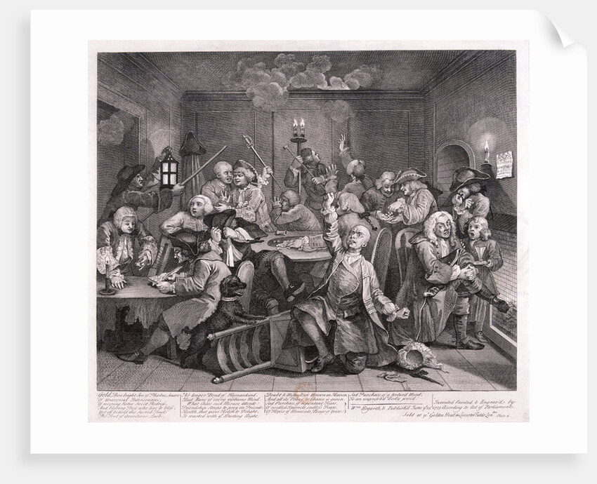 A Rake's Progress; plate VI of VIII by William Hogarth
