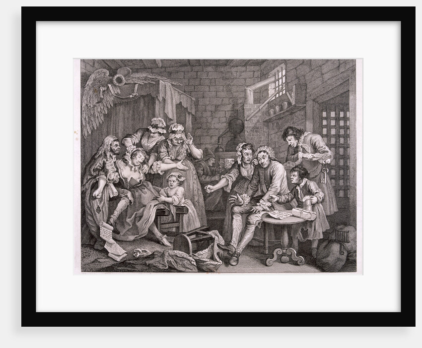 A Rake's Progress; plate VII of VIII by William Hogarth