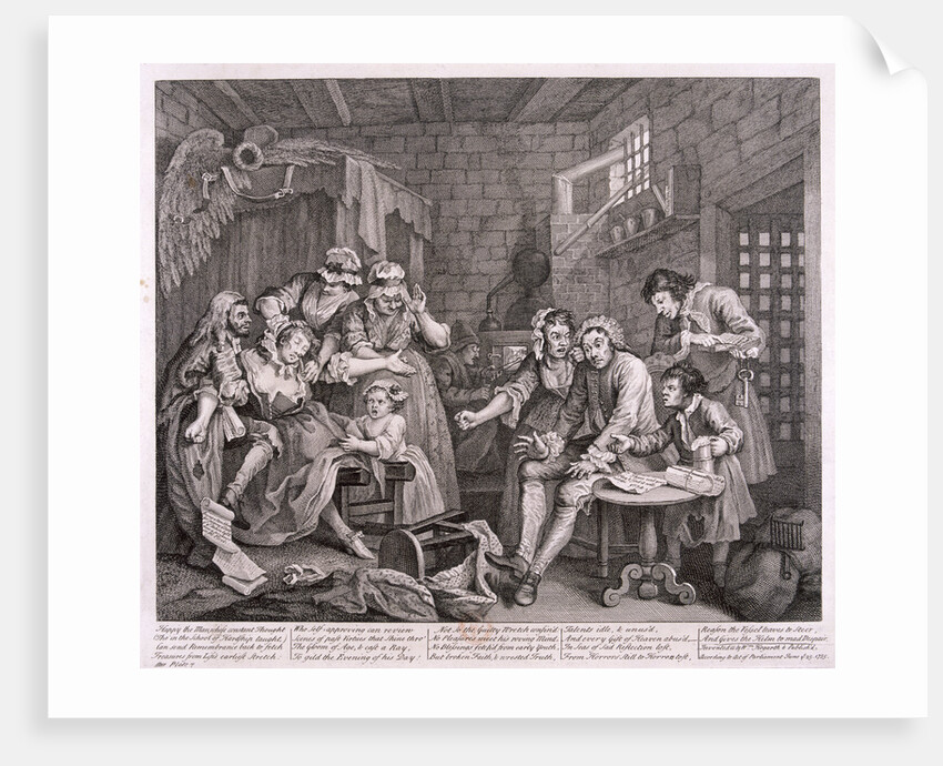 A Rake's Progress; plate VII of VIII by William Hogarth