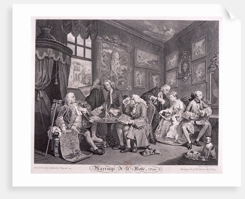 Marriage a la mode; plate I by Gérard Jean-Baptiste Scotin