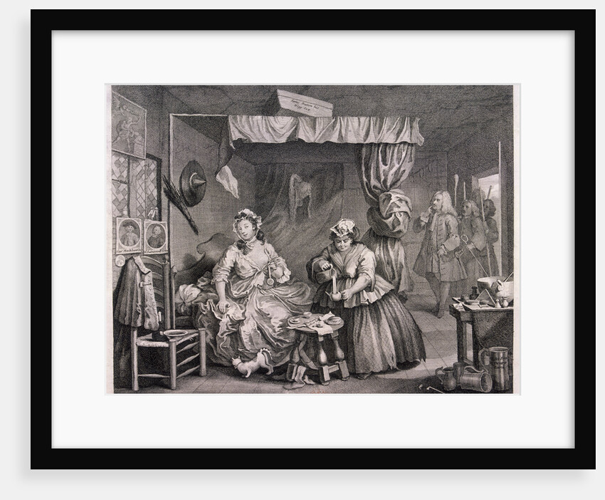 The Compleat trull at her lodging in Drury Lane, plate III of The Harlot's Progress by William Hogarth