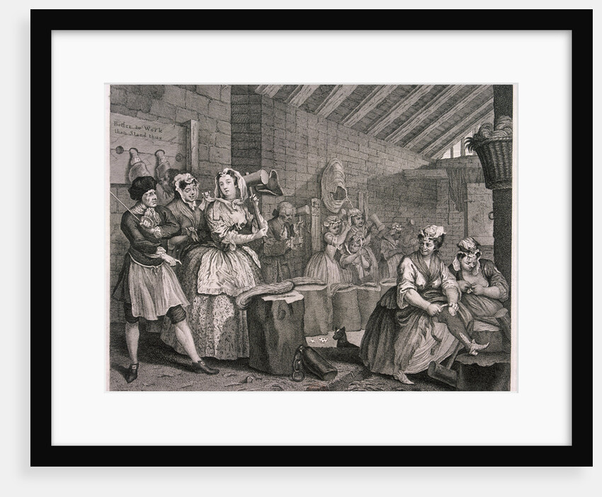 In Bridewell beating hemp, plate IV of The Harlot's Progress by William Hogarth